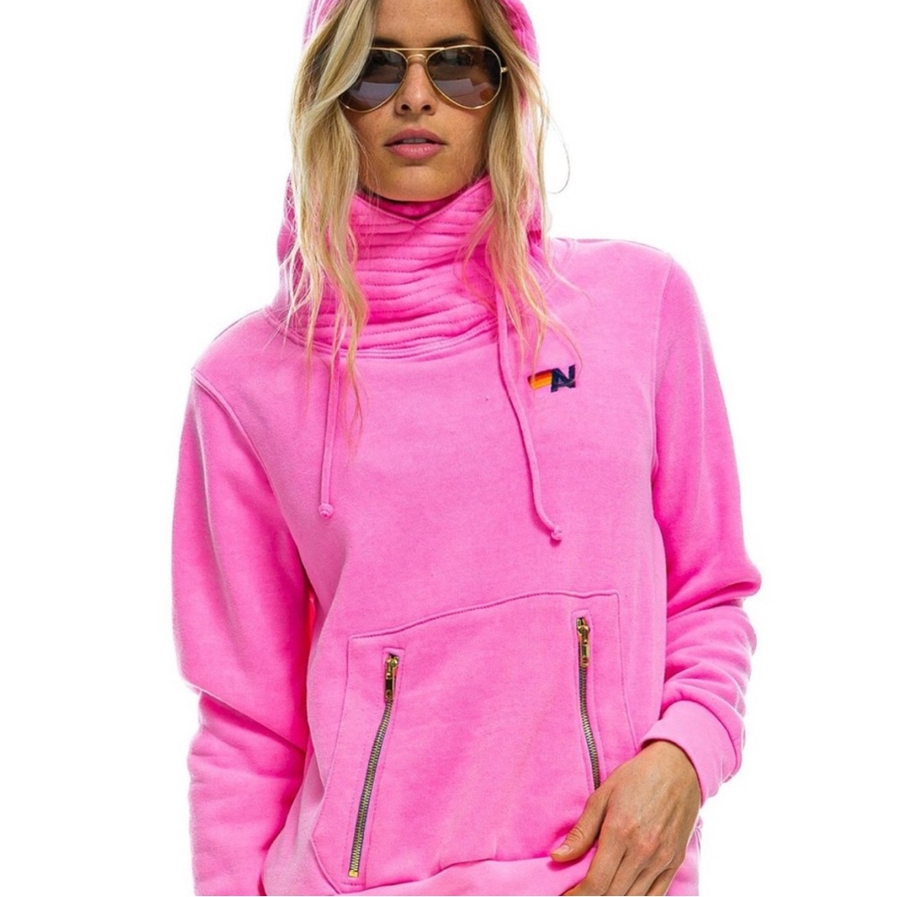 Authentic Aviator Nation neon pink Ninja Hoodie size Medium
